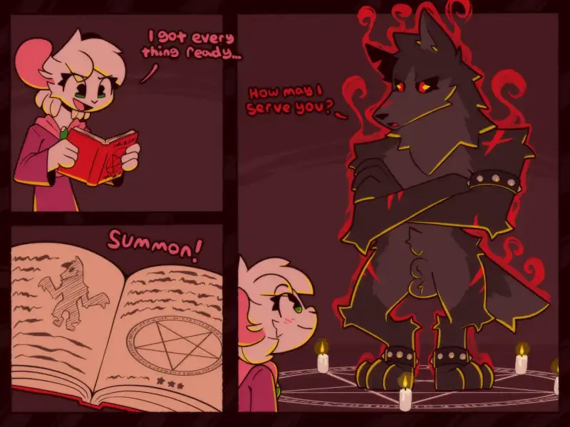 Reggie_Summons_a_Hellhound_-_Whygena_draws