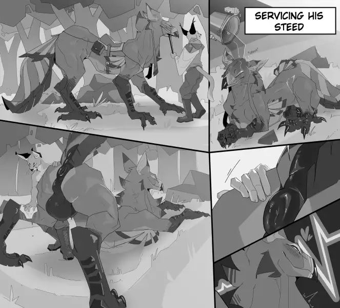 Servicing_His_Steed_by_servali_sketch