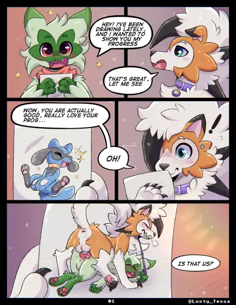 Dusk_Lycanroc_x_Floragato_by_lusty_tessa