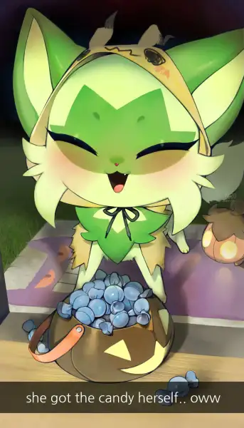 Sprigatito_and_Her_Trainer:_Trick_or_Treat