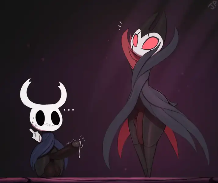 Grimm_and_a_not_so_little_Ghost_by_kingofacesx_[Hollow_Knight_-_Male_Ghost_x_Male_Grimm]