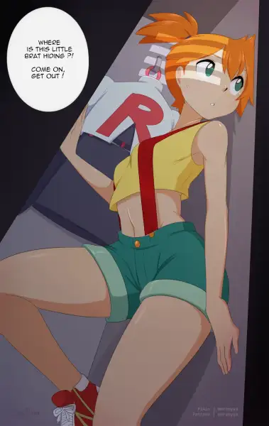 Misty_Hiding_by_Merunyaa
