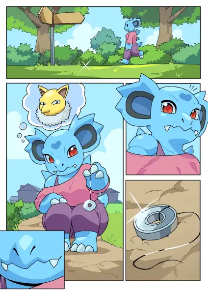 Nidorina_finds_a_hypno_pendulum_by_hidoihito