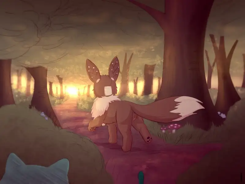 A_forest_encounter_(Colored)